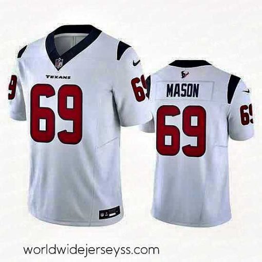 Exquisitely designed Houston Texans 69 Shaq Mason White 2023 F.U.S.E Vapor Untouchable Stitched Football Jersey