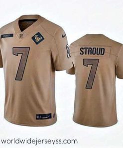Exceptionally fashioned Houston Texans 7 C J  Stroud 2023 Brown Salute To Service Limited Stitched Jersey