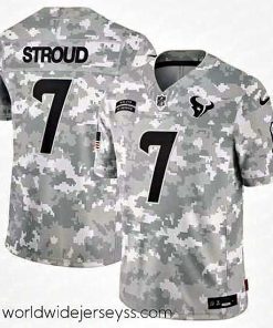 Exceptionally fashioned Houston Texans 7 C J  Stroud 2024 Arctic Camo Salute To Service Limited Stitched Football Jersey