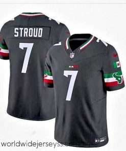 Marvelously styled Houston Texans 7 C J  Stroud Black Mexico F.U.S.E  Vapor Limited Stitched Jersey