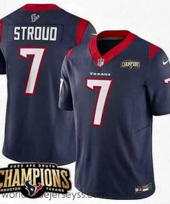 Exceptionally fashioned Houston Texans 7 C J  Stroud Navy 2023 F.U.S.E  AFC South Champions Patch Vapor Untouchable Limited Stitched Football Jersey