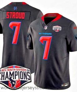 Superbly made Houston Texans 7 C J  Stroud Navy 2nd Alternate F.U.S.E  2024 AFC South Division Champions Vapor Limited Stitched Football Jersey