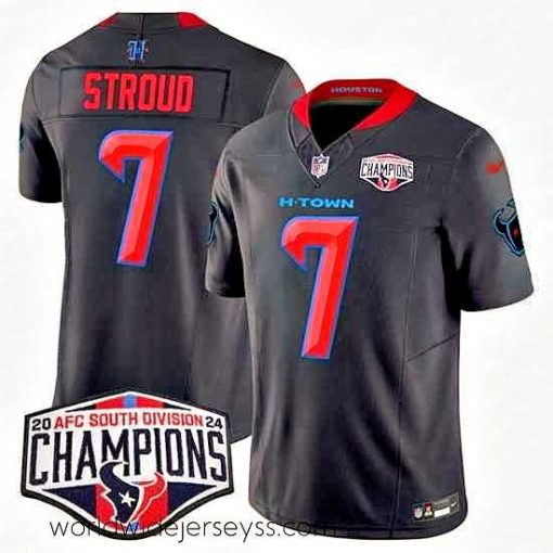 Superbly made Houston Texans 7 C J  Stroud Navy 2nd Alternate F.U.S.E  2024 AFC South Division Champions Vapor Limited Stitched Football Jersey