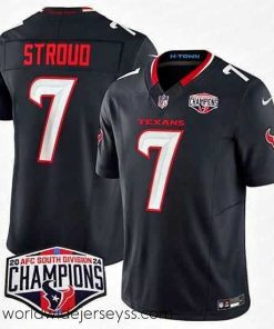 Exquisitely designed Houston Texans 7 C J  Stroud Navy F.U.S.E  2024 AFC South Division Champions Vapor Limited Stitched Football Jersey