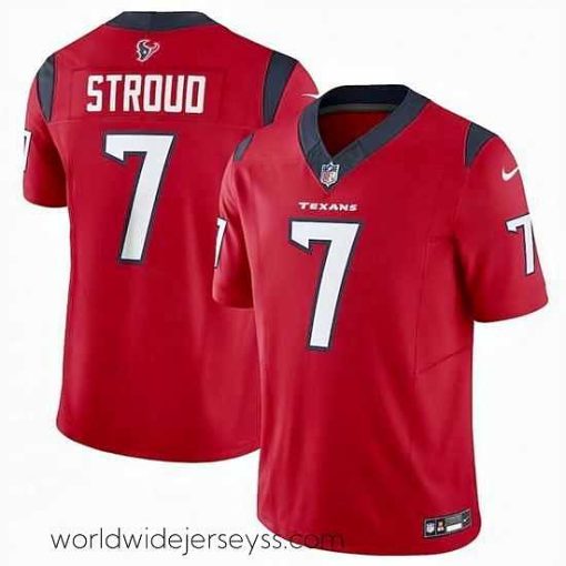 Superbly made Houston Texans 7 C J  Stroud Red 2023 F.U.S.E Vapor Untouchable Stitched Football Jersey