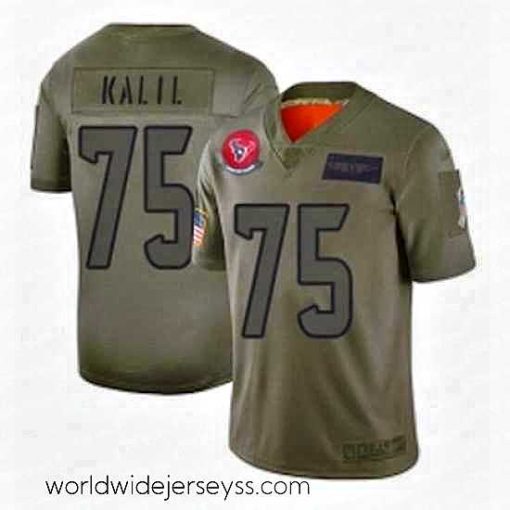 Marvelously styled Houston Texans 75 Matt Kalil Limited Camo 2019 Salute to Service Football Jersey