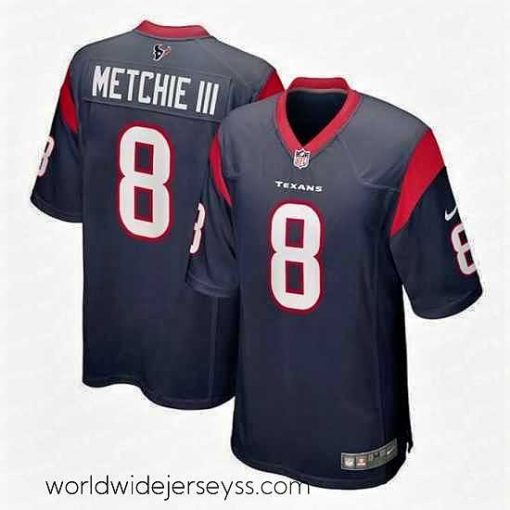 Exceptionally fashioned Houston Texans 8 John Metchie III Navy Stitched Game Football Jersey