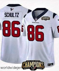 Exceptionally fashioned Houston Texans 86 Dalton Schultz White 2023 F.U.S.E  AFC South Champions Patch Vapor Untouchable Limited Stitched Football Jersey