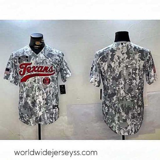 Exquisitely designed Houston Texans Blank Camo With Patch Cool Base Stitched Baseball Jersey 1
