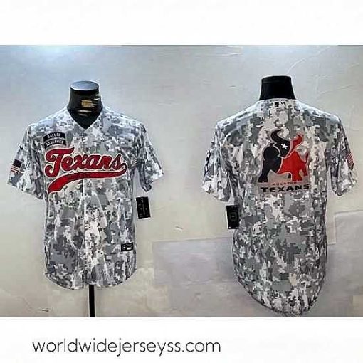 Exceptionally fashioned Houston Texans Blank Camo With Patch Cool Base Stitched Baseball Jersey 2
