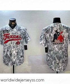 Exquisitely designed Houston Texans Blank Camo With Patch Cool Base Stitched Baseball Jersey 3