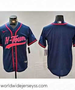 Exceptionally fashioned Houston Texans Blank Navy With Patch Cool Base Stitched Baseball Jersey