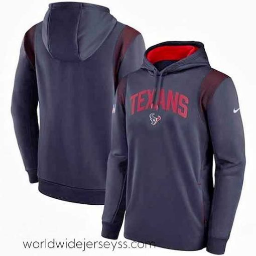 Exceptionally fashioned Houston Texans Navy Sideline Stack Performance Pullover Hoodie 001