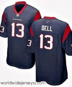 Exquisitely designed Houston Texans Tank Dell Blue Stitched Game Jersey