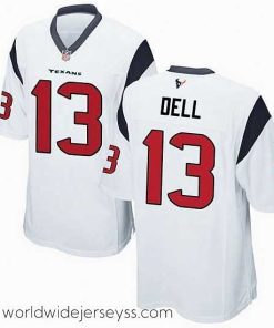 Finely crafted Houston Texans Tank Dell White Stitched Game Jersey