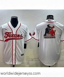 Exceptionally fashioned Houston Texans White Team Big Logo With Patch Cool Base Stitched Baseball Jersey