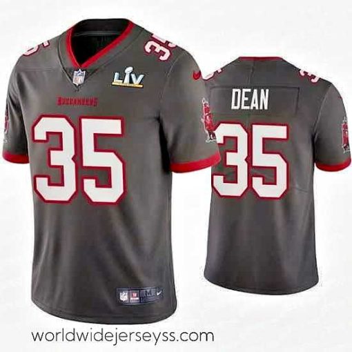 Superbly made Jamel Dean Buccaneers Pewter Super Bowl Lv Vapor Limited Jersey