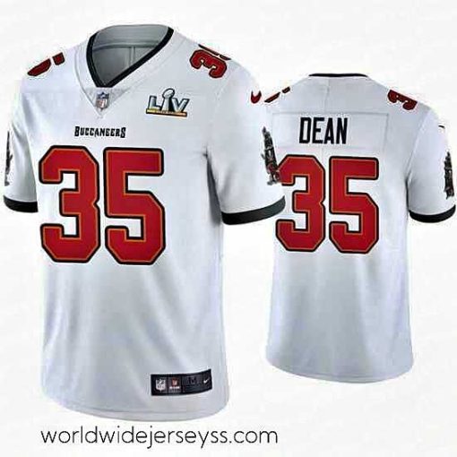 Exquisitely designed Jamel Dean Buccaneers White Super Bowl Lv Vapor Limited Jersey