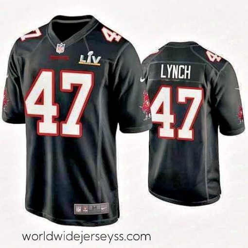 Finely crafted John Lynch Buccaneers Black Super Bowl Lv Game Fashion Jersey
