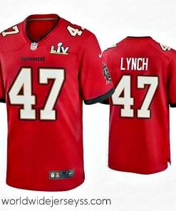 Finely crafted John Lynch Buccaneers Red Super Bowl Lv Game Jersey