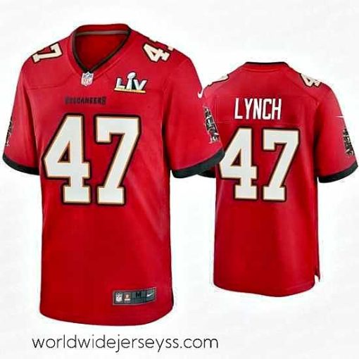 Finely crafted John Lynch Buccaneers Red Super Bowl Lv Game Jersey