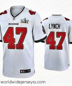 Exquisitely designed John Lynch Buccaneers White Super Bowl Lv Game Jersey