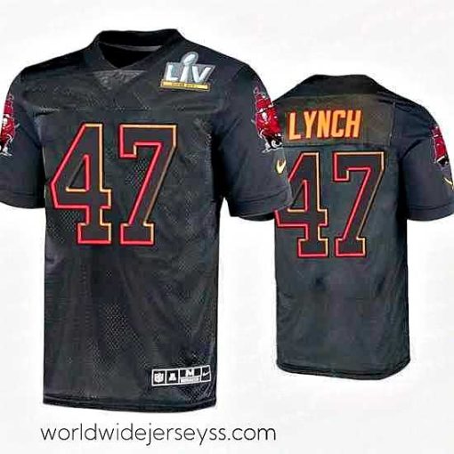 Superbly made John Lynch Tampa Bay Buccaneers Black Super Bowl Lv Jersey