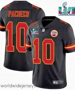 Finely crafted Kansas City Chiefs 10 Isiah Pacheco Black Super Bowl LVII Patch Vapor Untouchable Limited Stitched Jersey