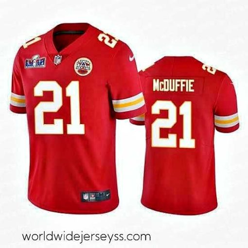 Exceptionally fashioned Kansas City Chiefs 21 Trent McDuffie Red Vapor Untouchable Limited Stitched Football 2024 Super Bowl LVIII Jersey