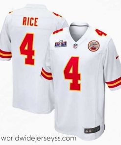 Superbly made Kansas City Chiefs 4 Rashee Rice White 2023 F.U.S.E  Vapor Untouchable Limited Stitched 2024 Super Bowl LVIII Jersey
