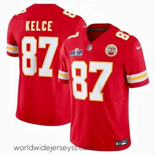 Exquisitely designed Kansas City Chiefs 87 Travis Kelce Red 2023 F.U.S.E  Vapor Untouchable Limited Stitched 2024 Super Bowl LVIII Jersey