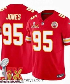 Exquisitely designed Kansas City Chiefs Chris Jones #95 Red 2024 2025 Super Bowl LIX F.U.S.E Stitched Jersey