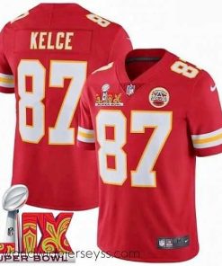 Superbly made Kansas City Chiefs Travis Kelce #87 Red 2024 2025 Super Bowl LIX F.U.S.E Stitched Jersey