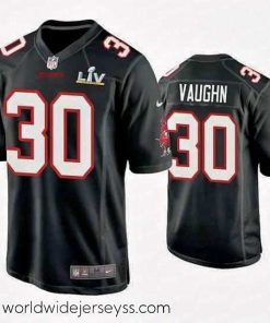 Exquisitely designed Ke'Shawn Vaughn Buccaneers Black Super Bowl Lv Game Fashion Jersey