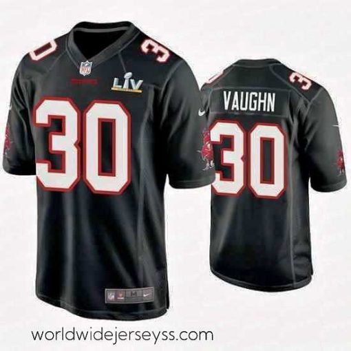Exquisitely designed Ke'Shawn Vaughn Buccaneers Black Super Bowl Lv Game Fashion Jersey