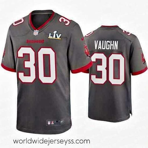 Exquisitely designed Ke'Shawn Vaughn Buccaneers Pewter Super Bowl Lv Game Jersey