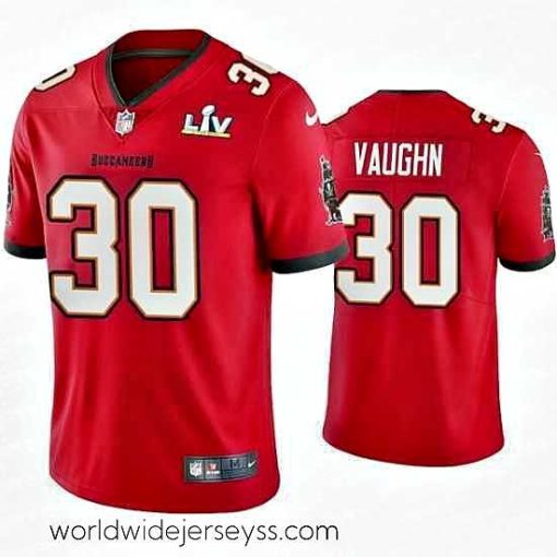 Superbly made Ke'Shawn Vaughn Buccaneers Red Super Bowl Lv Vapor Limited Jersey