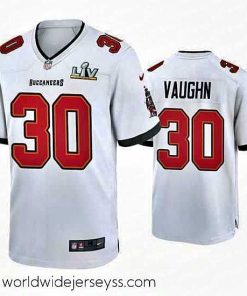 Finely crafted Ke'Shawn Vaughn Buccaneers White Super Bowl Lv Game Jersey