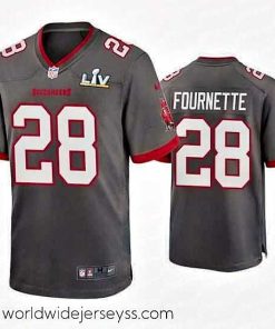 Superbly made Leonard Fournette Buccaneers Pewter Super Bowl Lv Game Jersey
