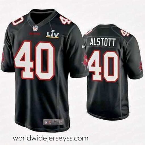 Exceptionally fashioned Mike Alstott Buccaneers Black Super Bowl Lv Game Fashion Jersey