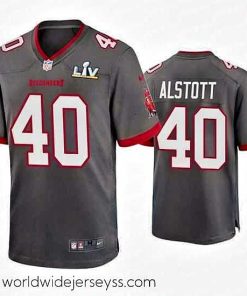 Finely crafted Mike Alstott Buccaneers Pewter Super Bowl Lv Game Jersey