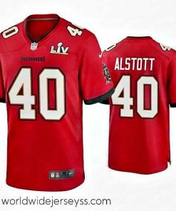 Marvelously styled Mike Alstott Buccaneers Red Super Bowl Lv Game Jersey