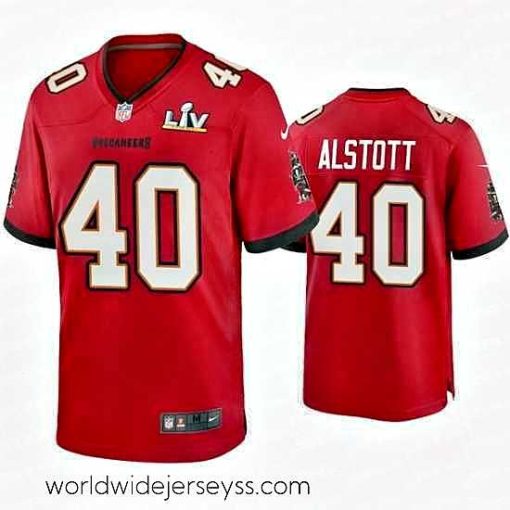 Marvelously styled Mike Alstott Buccaneers Red Super Bowl Lv Game Jersey