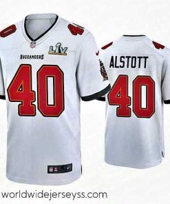 Superbly made Mike Alstott Buccaneers White Super Bowl Lv Game Jersey