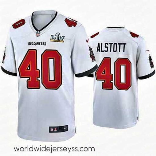 Superbly made Mike Alstott Buccaneers White Super Bowl Lv Game Jersey