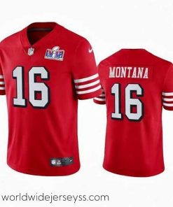 Finely crafted NFL San Francisco 49ers 16 Joe Montana Red Throwback Vapor Untouchable Limited Stitched 2024 Super Bowl LVIII Jersey
