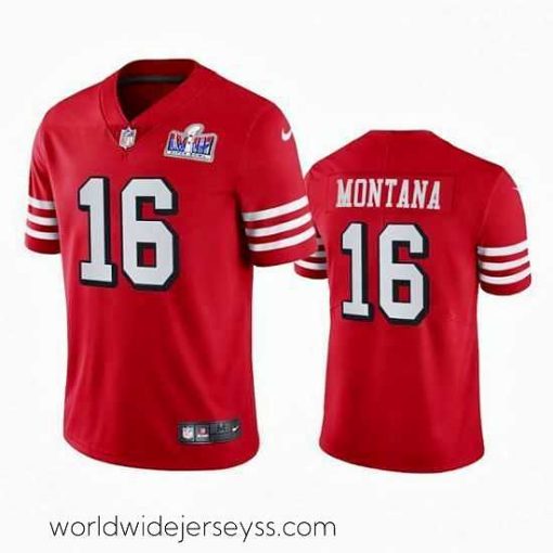 Finely crafted NFL San Francisco 49ers 16 Joe Montana Red Throwback Vapor Untouchable Limited Stitched 2024 Super Bowl LVIII Jersey