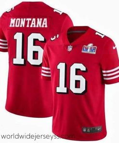 Superbly made NFL San Francisco 49ers 16 Joe Montana Red Vapor Untouchable Limited Stitched 2024 Super Bowl LVIII Jersey