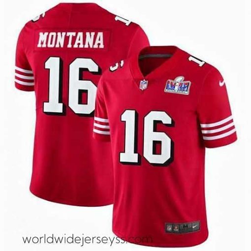 Superbly made NFL San Francisco 49ers 16 Joe Montana Red Vapor Untouchable Limited Stitched 2024 Super Bowl LVIII Jersey