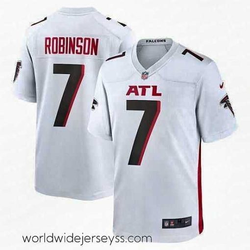 Exceptionally fashioned Nike Atlanta Falcons #7 Bijan Robinson White 2023 NFL Draft Vapor Limited Jersey